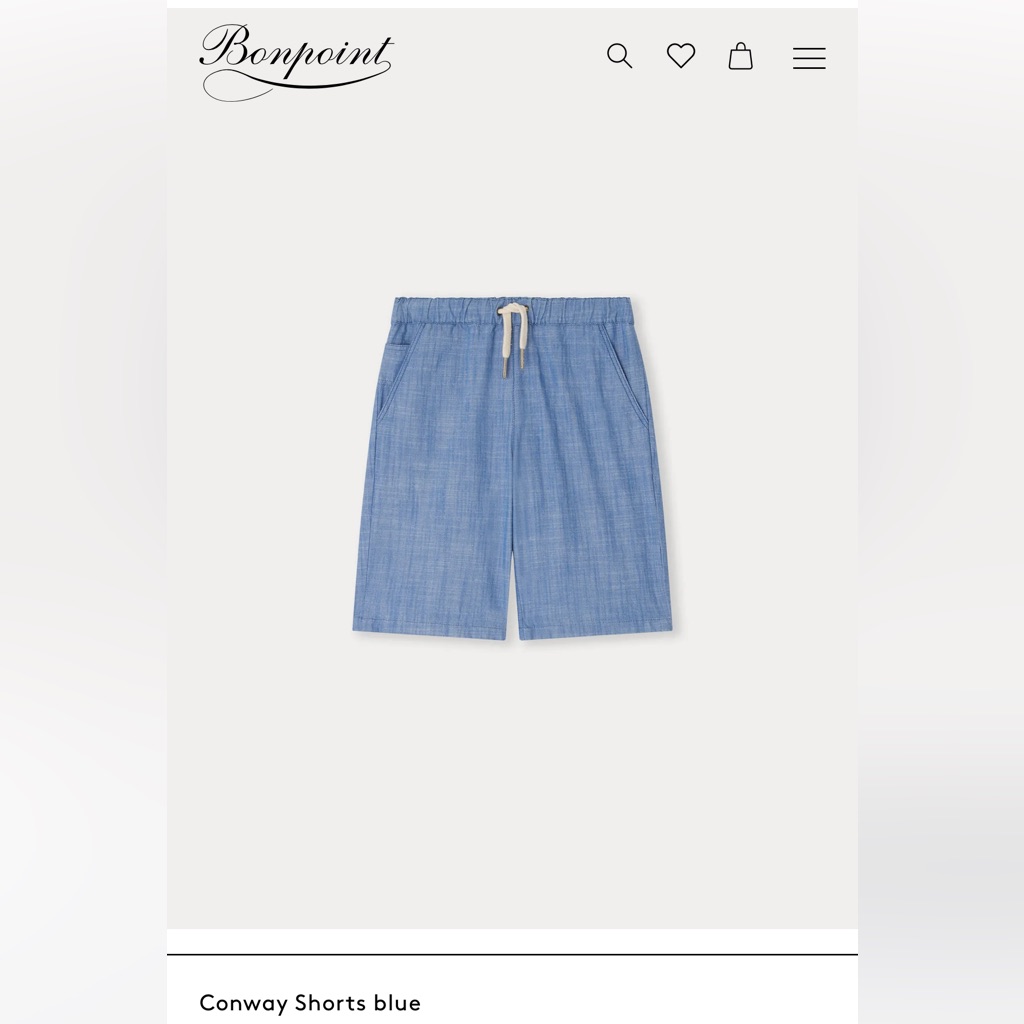 Bonpoint Brand New Blue Shorts Boys Size 6